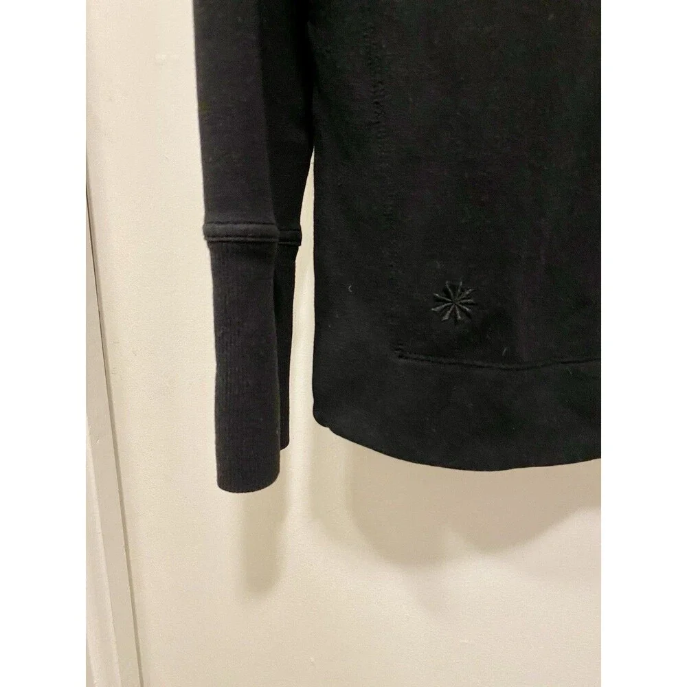 Athleta Coaster Luxe Recover Crewneck Sweatshirt Womens XS Black Yoga Athleisure